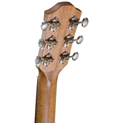 Cabeça traseira de guitarra acústica em madeira com cravelhas prateadas