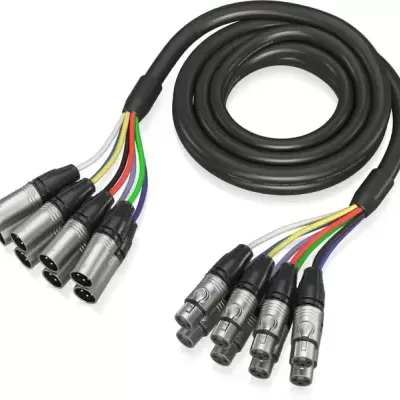 Cabo com conectores XLR metálicos coloridos