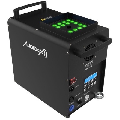 Aparelho preto retangular com luzes verdes e alças