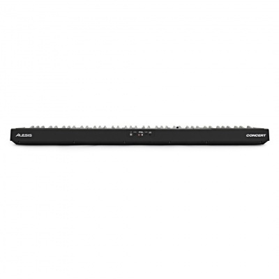 Teclado eletrónico preto ALESIS CONCERT com 61 teclas sobre superfície branca