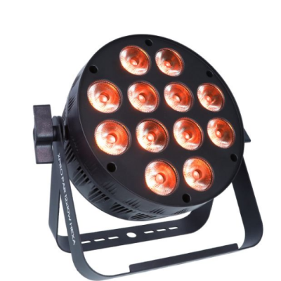 Projetor de luz LED preto com 12 lâmpadas laranja e suporte ajustável