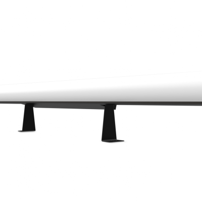 Barra de tejadilho branca com suporte preto