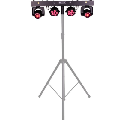 Sistema de iluminação com tripé e luzes LED vermelhas