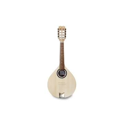 Mandolim de madeira clara com corpo em forma de pêra