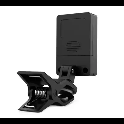 Clipe preto de plástico com mola e parte superior retangular