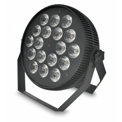 Projetor de luz LED preto redondo com 19 LEDs e suporte ajustável