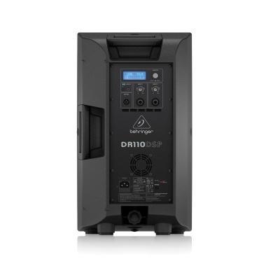 Coluna acústica Behringer DR110DSP preta vista de trás