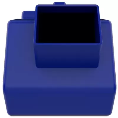 Recipiente quadrado azul com dois compartimentos empilhados