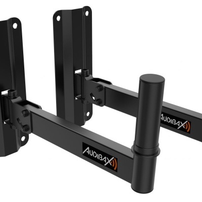 Suporte de parede para guitarra em metal preto com almofadas de proteção e logo 'Xvarda'