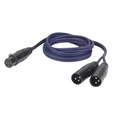 Cabo de som azul com conectores XLR pretos