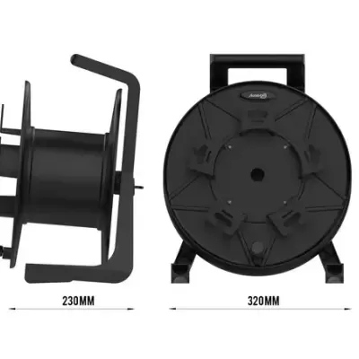 Suporte preto portátil com manivela e alça