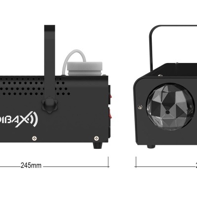 Máquina preta AUDIBAX com alça, lentes facetadas e grelha circular