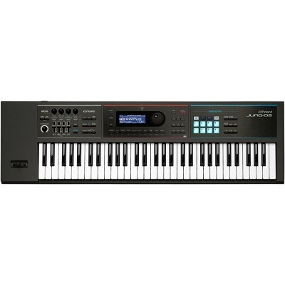 Teclado musical Roland JUNO-DS61 preto com 61 teclas e visor digital azul