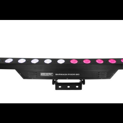 Barra de luz LED colorida preta com múltiplos LEDs redondos coloridos