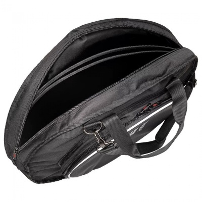 Mala preta para portátil com vários compartimentos e alças