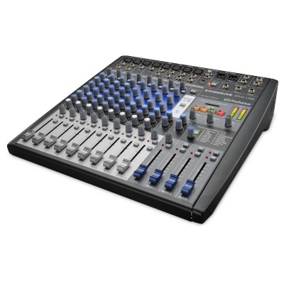 Mesa de mistura de áudio Behringer XENYX 1202FX cinzenta com botões e faders