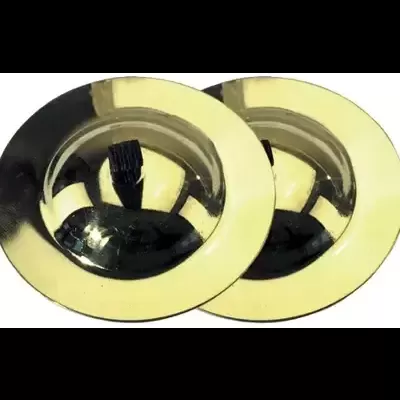 Dois difusores de ar redondos metálicos amarelos