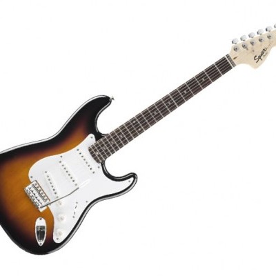 Guitarra elétrica Squier sunburst com três captadores