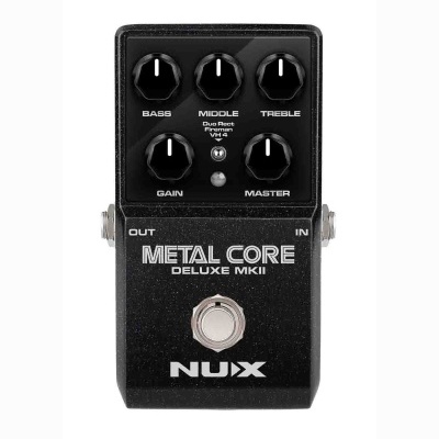 Pedal de efeitos para guitarra NUX Metal Core Deluxe MKII preto com botões para controles de som