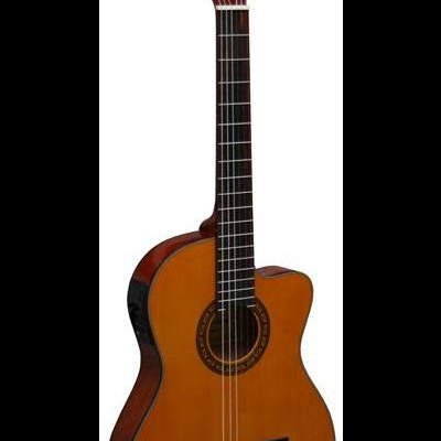 Guitarra clássica acústica em madeira com seis cordas