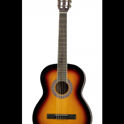 Guitarra clássica com acabamento castanho degradê