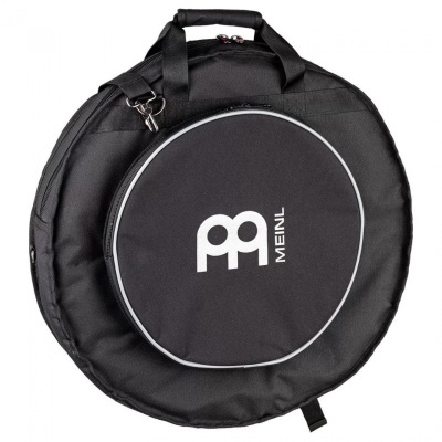 Bolsa preta redonda para pratos de bateria com bolso frontal e logótipo MEINL