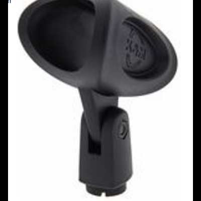 Suporte preto para microfone com base ajustável