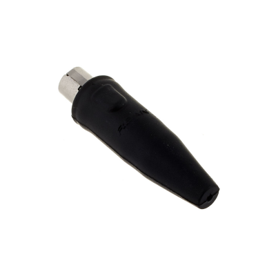 Conector RCA preto com revestimento de borracha
