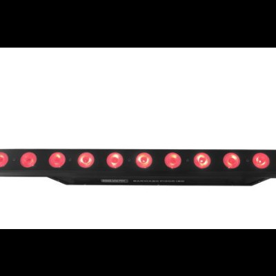 Barra de luz LED preta com focos vermelhos