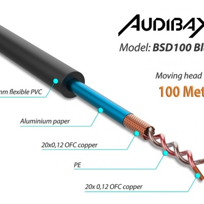 Cabo Audibax BSD100 Black com componentes internos em detalhe