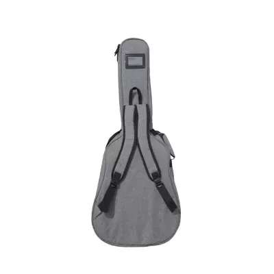 Capa cinzenta para guitarra acústica com alças em mochila
