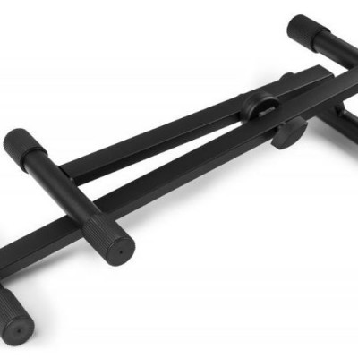 Barra fixa para porta preta com suporte em borracha