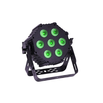 Refletor LED preto com 7 LEDs verdes e suporte ajustável