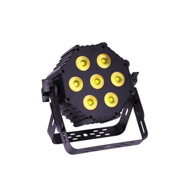 Refletor de palco octogonal preto com LEDs amarelos