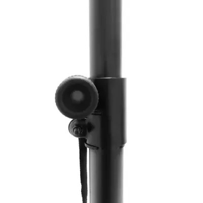 Tubos metálicos pretos com suporte redondo e fita