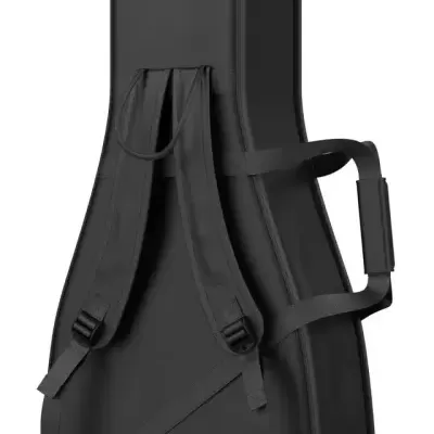 Estojo rígido preto para guitarra com alças ajustáveis