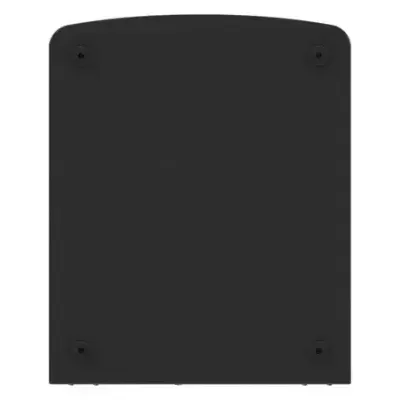 Placa quadrada preta com quatro parafusos