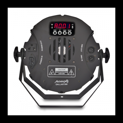 Luz de palco Audiophony Dallas 360 preta com visor digital e botões