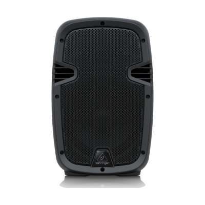 Coluna de som preta Behringer com grelha frontal perfurada