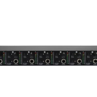 Amplificador de auscultadores preto Power Studio HPA 8 LED com oito canais