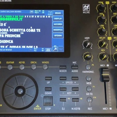 Painel frontal de misturador digital com ecrã e botões