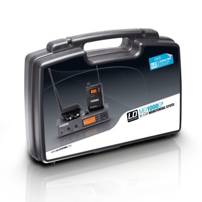 Mala preta rígida com pega com etiqueta de sistema de monitorização LD Systems MEI 1000 G2