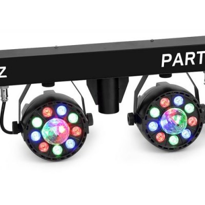 Barra de luz LED preta com quatro refletores coloridos beamZ PARTYBAR 3