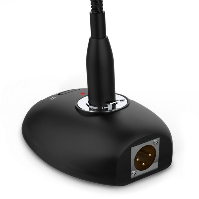 Base preta com cabo e conector XLR dourado