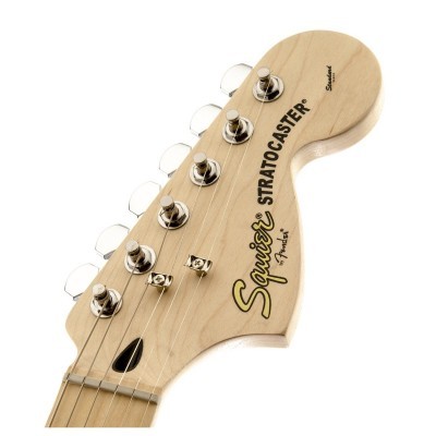 Cabeça de guitarra elétrica Squier Stratocaster em madeira clara com cravelhas cromadas