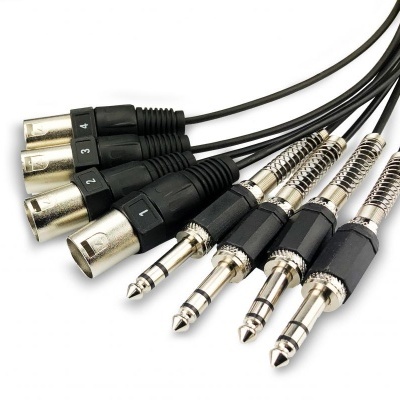 Cabos de áudio com conectores XLR e jack 6,35 mm