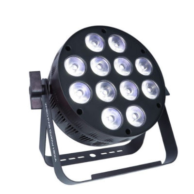 Projetor de luz LED preto redondo com 12 LEDs e suporte metálico