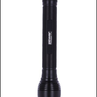 Lanterna preta de metal com texto iPower