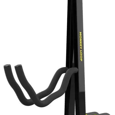 Suporte para guitarra preto acolchoado com texto MONKEY LOOP