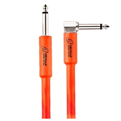 Cabo laranja ORTEGA com pontas jack 6,35mm reta e em ângulo